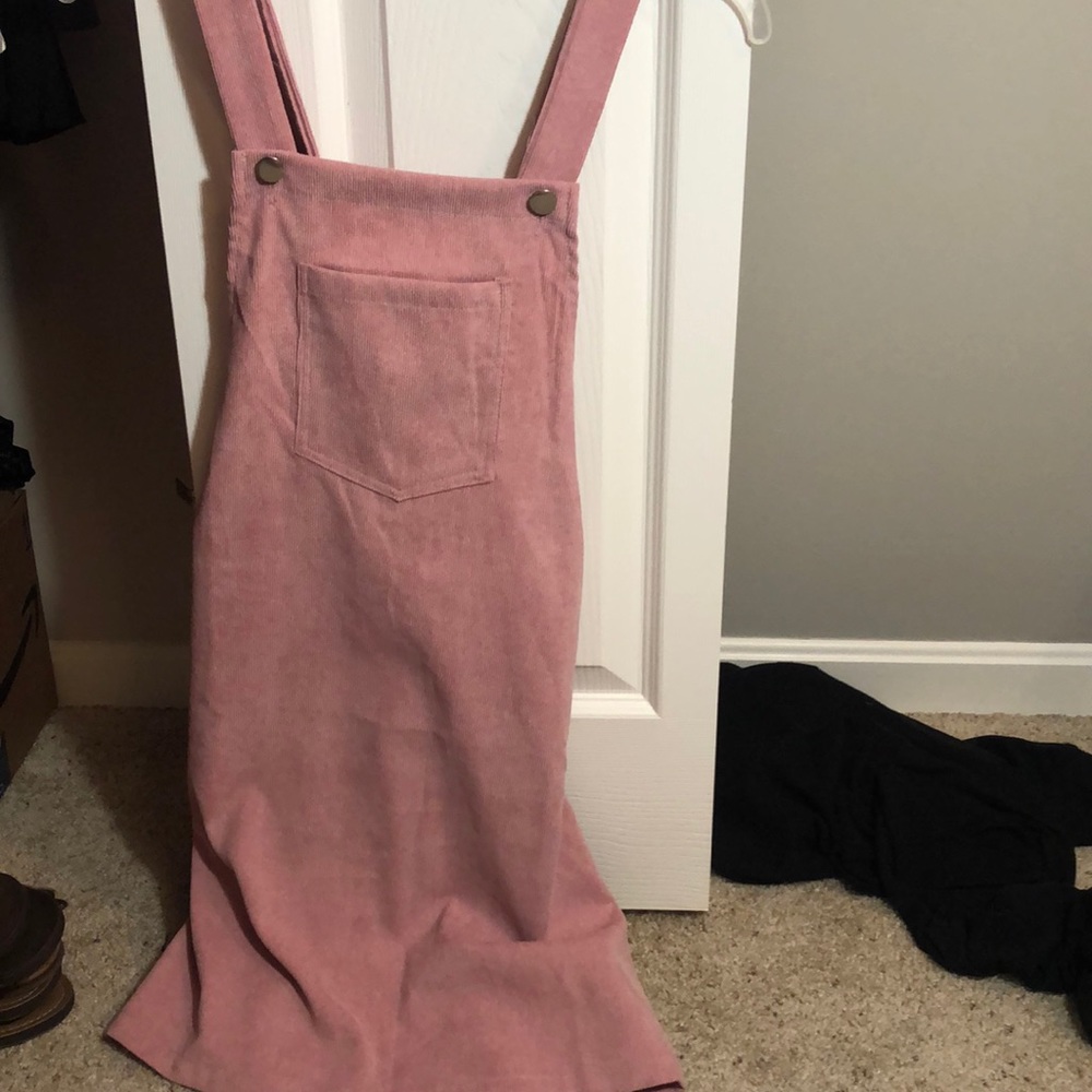 Pink/mauve corduroy dress.